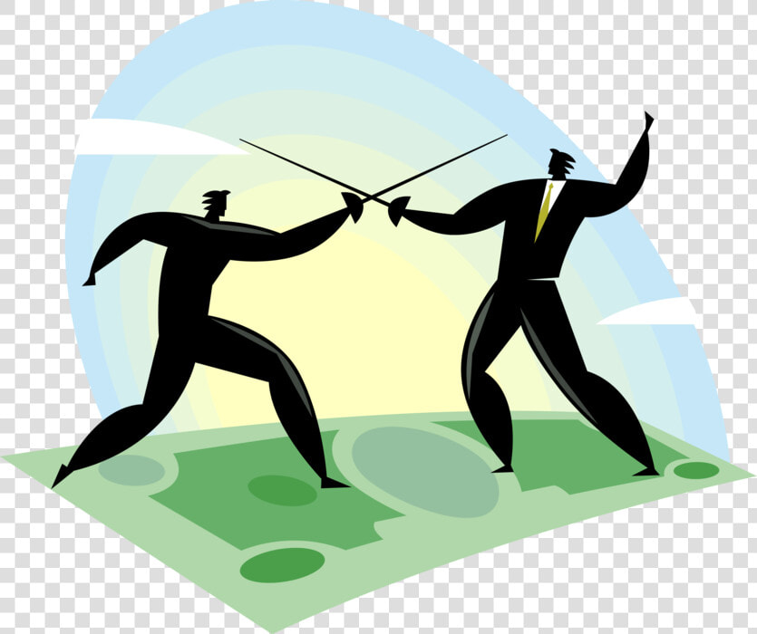 Vector Illustration Of Business Competitor Fencers   Illustration  HD Png DownloadTransparent PNG