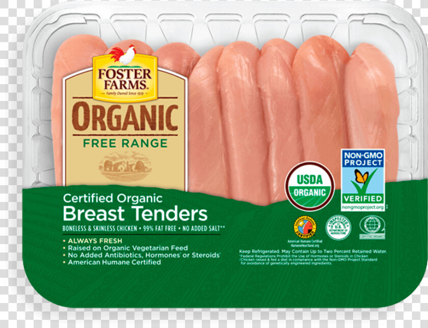 Organic Breast Tenders   Foster Farms Chicken Tenders  HD Png DownloadTransparent PNG