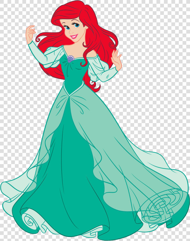 Dress Ariel Disney Junior Latam   Princess Ariel Green Dress  HD Png DownloadTransparent PNG