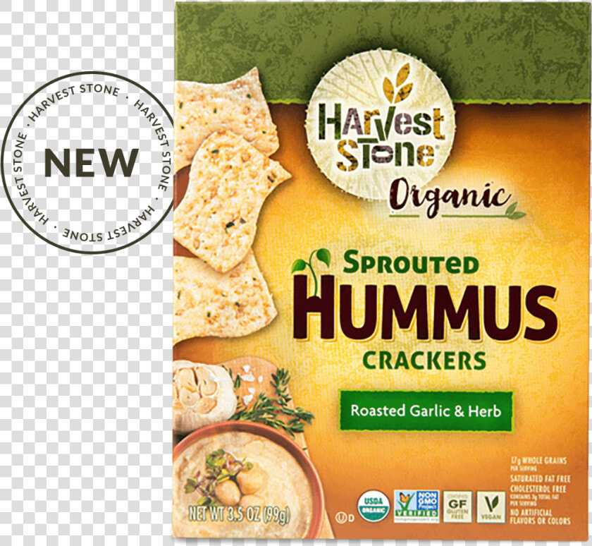 Sprouted Hummus Roasted Garlic  amp  Herb   Hummus Crackers Roasted Garlic  HD Png DownloadTransparent PNG