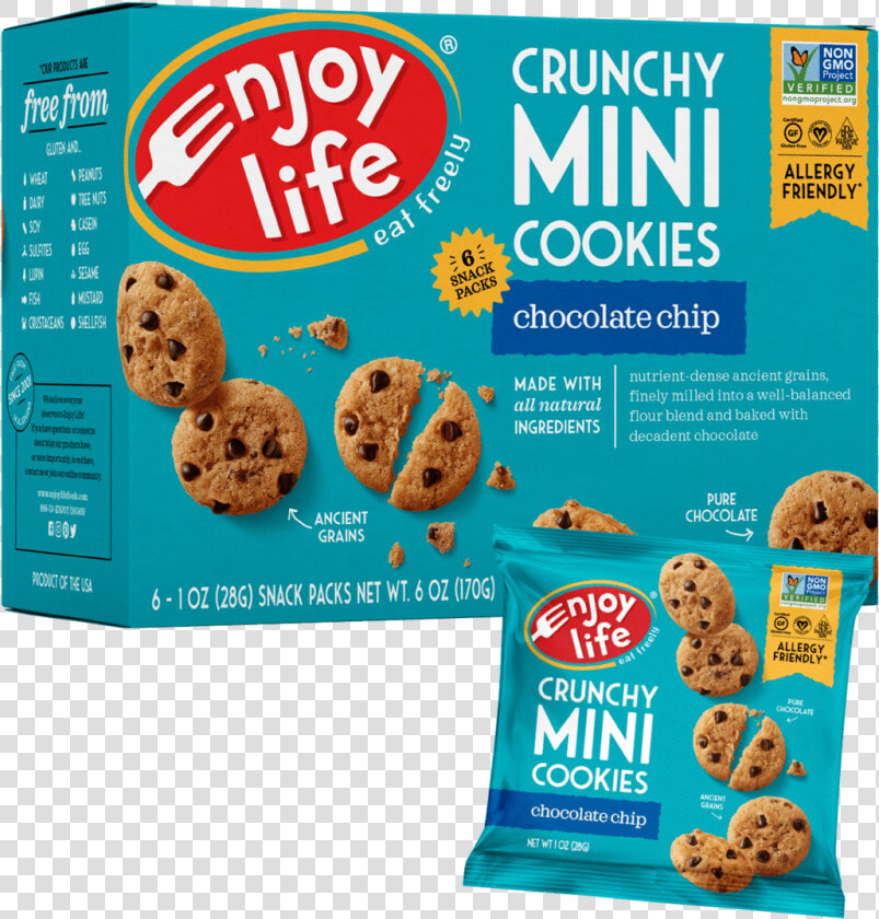 Enjoy Life Mini Crunchy Chocolate Chip Cookies  HD Png DownloadTransparent PNG