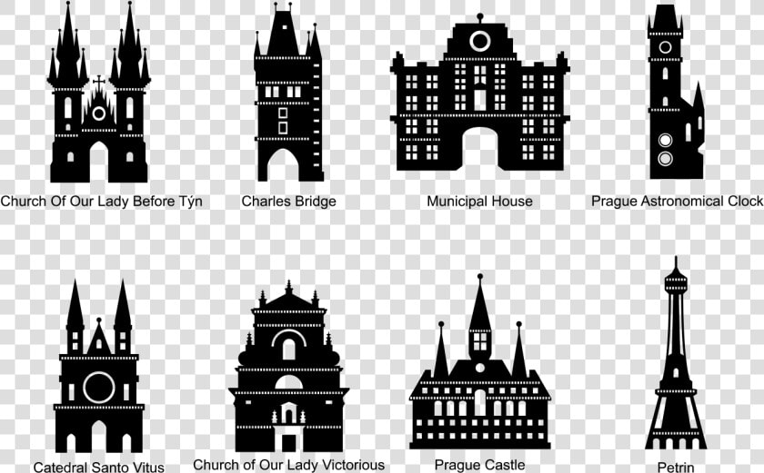 Prague Silhouettes Vector   Prague Astronomical Clock Silhouette  HD Png DownloadTransparent PNG