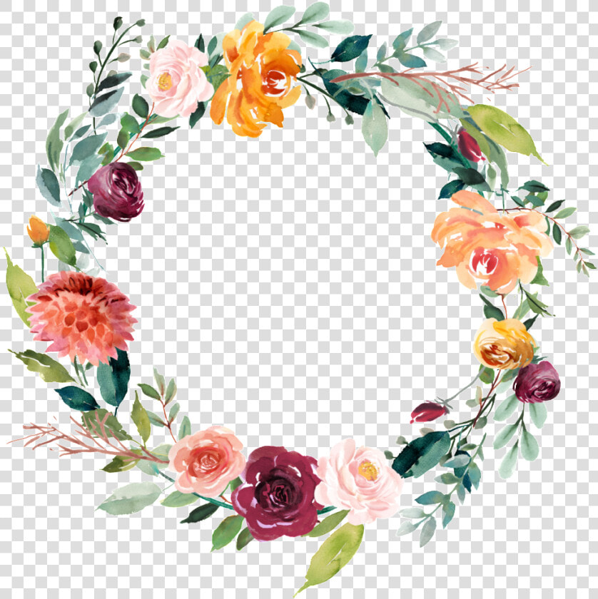 This Graphics Is Garland Vector About Watercolor flowers   Transparent Watercolor Flower Frame  HD Png DownloadTransparent PNG