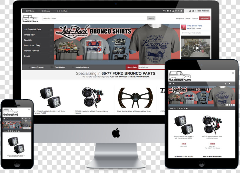 Tom S Bronco Parts Website Design   Imac 21 5 Inch Computer  HD Png DownloadTransparent PNG