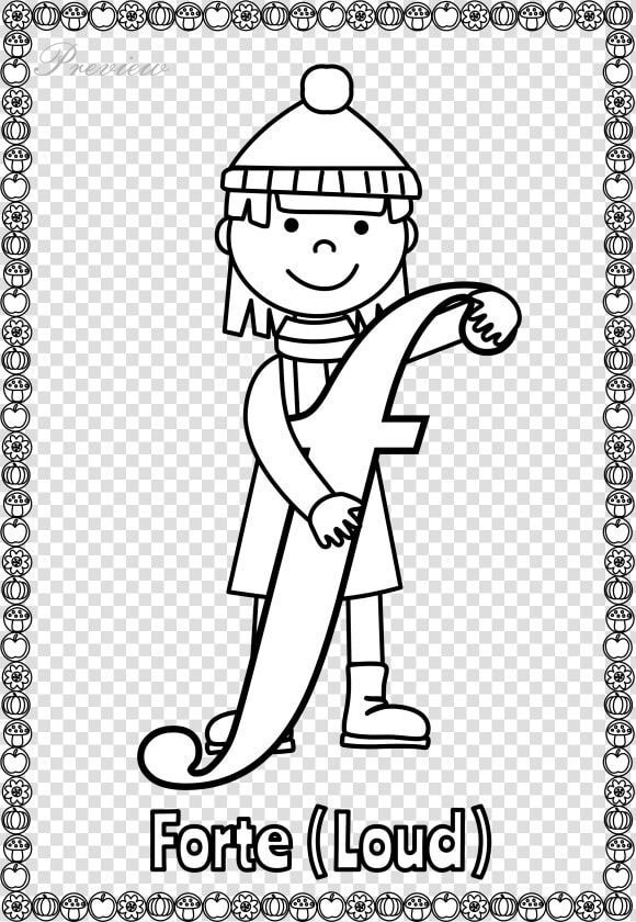 Piano Forte Coloring Sheet  HD Png DownloadTransparent PNG