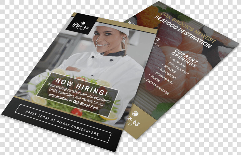 Pier 45 Restaurant Now Hiring Flyer Template Preview   Flyer  HD Png DownloadTransparent PNG