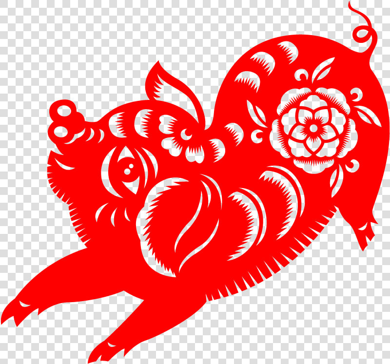 Transparent Chinese New Year Decorations Clipart   Paper Cut Chinese New Year Pig  HD Png DownloadTransparent PNG