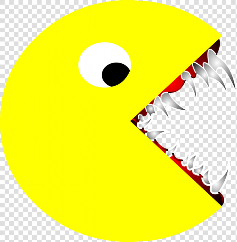 Scary  Pacman  Pac man  Sharp  Teeth  Cartoon  Drawing   Scary Pacman  HD Png DownloadTransparent PNG