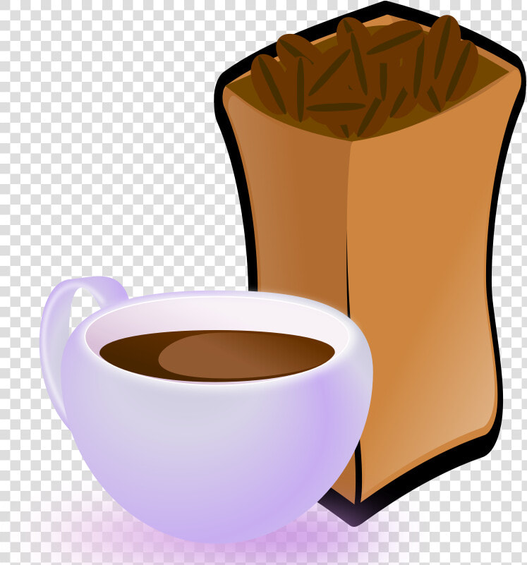 Cup Of Coffee With Sack Of Coffee Beans   Coffee Beans Clip Art  HD Png DownloadTransparent PNG