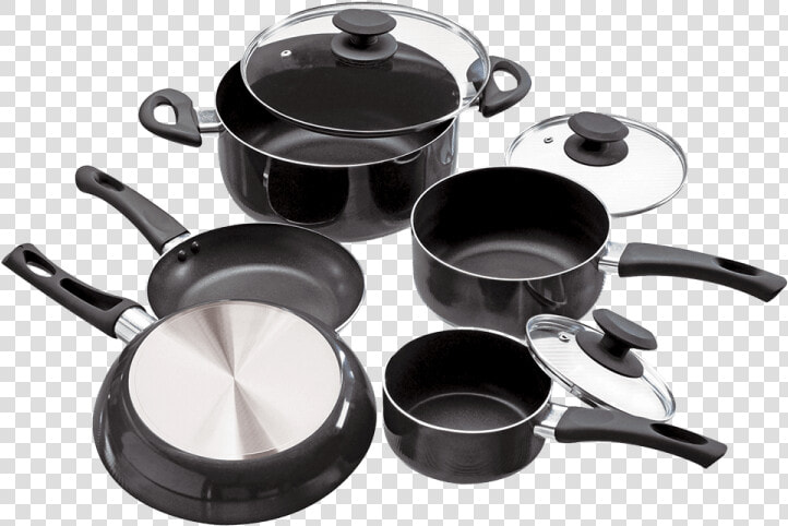 Grey Cookware Set With Pots And Pans   Sauté Pan  HD Png DownloadTransparent PNG