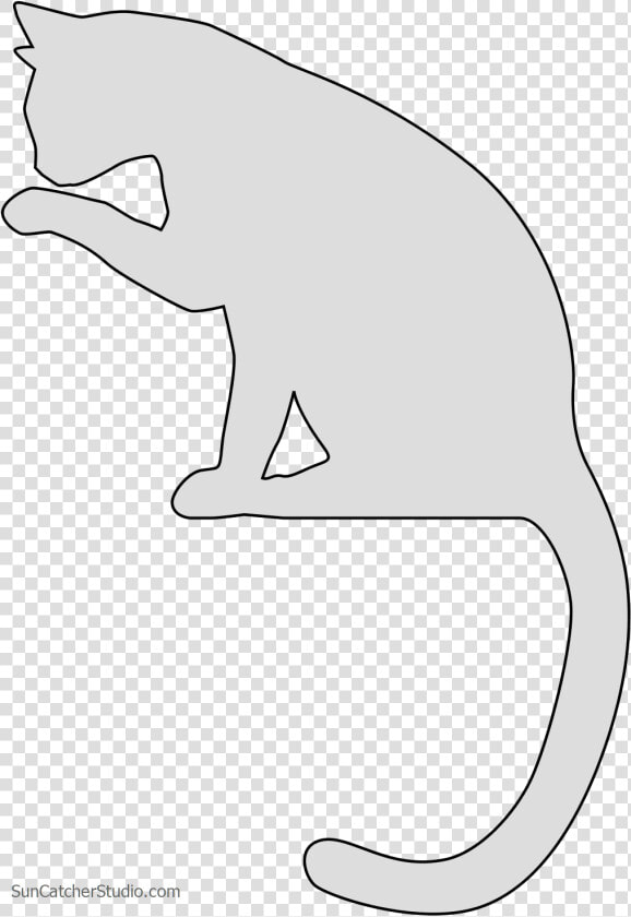 Free Cat Cleaning Paw Cat Kitten Silhouette Pattern   Illustration  HD Png DownloadTransparent PNG