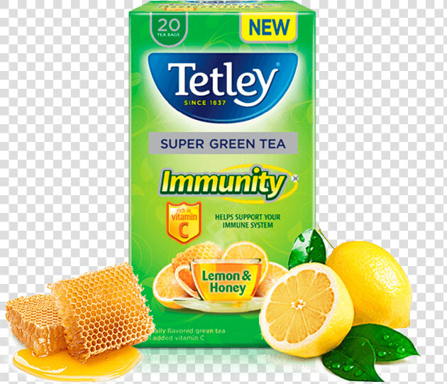 Transparent Green Lemon Png   Tetley Tea Herbal Immune  Png DownloadTransparent PNG