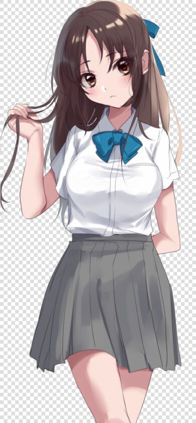  anime  animegirl  cute  cutegirl  brownhair  browneyes   Beautiful Adorable Cute Anime Girl  HD Png DownloadTransparent PNG