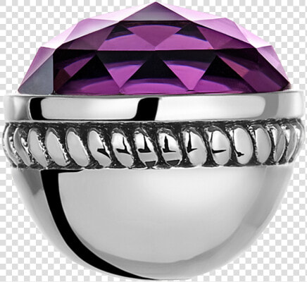 Faceted Amethyst Glass Bangle Ball For Use On Dbw Interchangeable   Engagement Ring  HD Png DownloadTransparent PNG