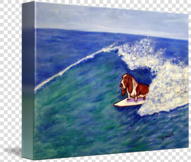 Basset Hound Beagle Dog Surfing Tile Art   Basset Hound  HD Png DownloadTransparent PNG