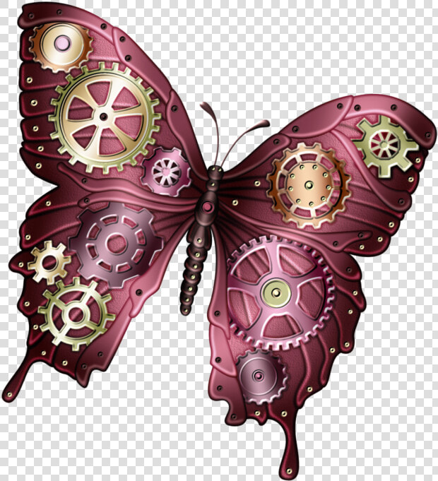 Butterfly Steampunk Clip Art   Steampunk Butterfly Art  HD Png DownloadTransparent PNG