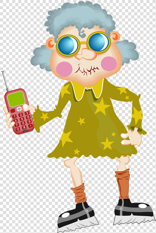 Cool Grandma With A Cellphone Clipart  HD Png DownloadTransparent PNG