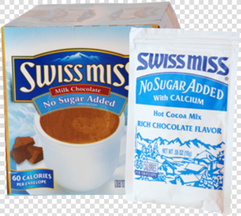 Swiss Miss Hot Cocoa Mix No Sugar Added   Swiss Miss Hot Chocolate  HD Png DownloadTransparent PNG