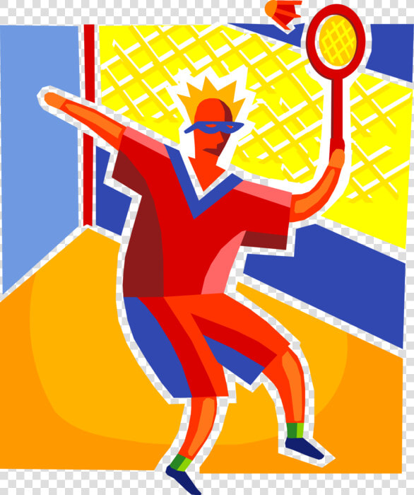 Vector Illustration Of Sport Of Badminton Player Swings  HD Png DownloadTransparent PNG