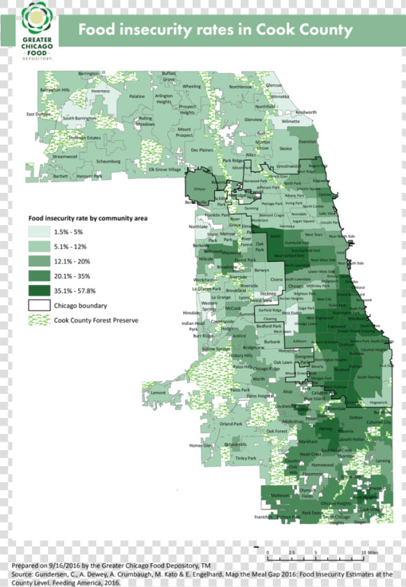 Map Of Food Insecurity Rates In Cook County  HD Png DownloadTransparent PNG