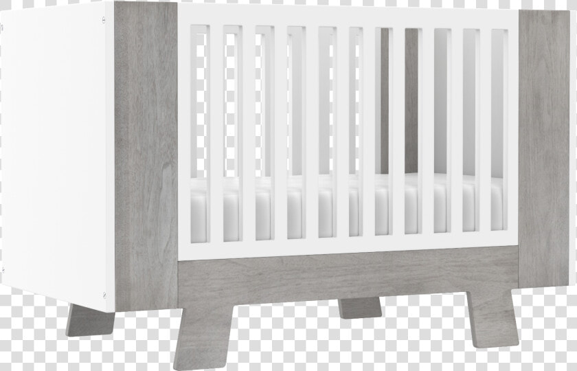 Pomelo Rustic Grey Walnut Modern Baby Crib   Modern Baby Bed Png  Transparent PngTransparent PNG