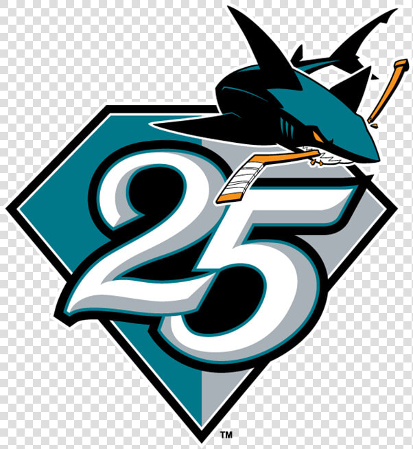 Transparent San Jose Sharks Png   San Jose Sharks 25th Anniversary Logo  Png DownloadTransparent PNG