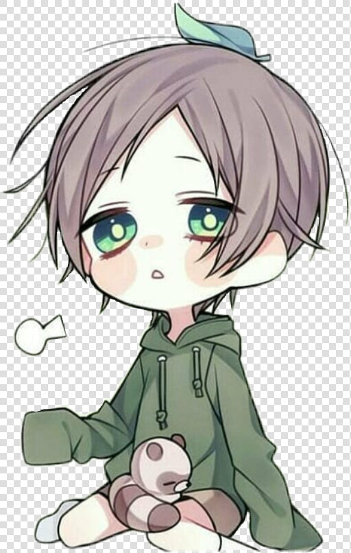  chibi  anime  boy  animeboy  green   Chibi Green Boy  HD Png DownloadTransparent PNG