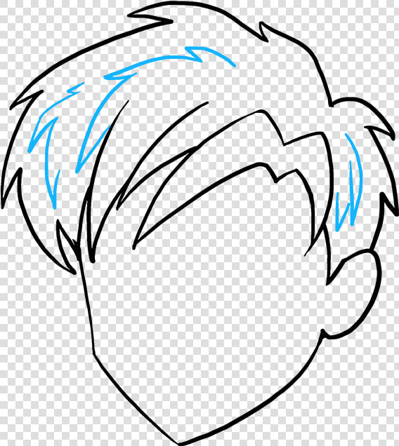 How To Draw Manga Hair   Draw Hair Male Easy  HD Png DownloadTransparent PNG