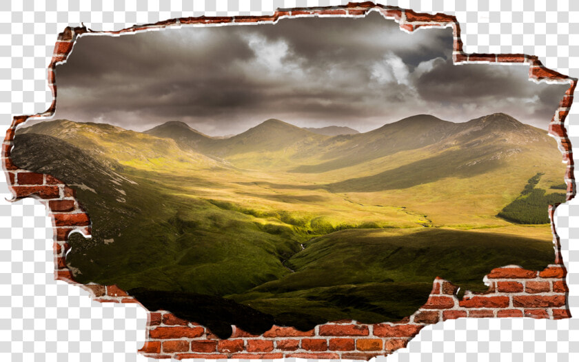 Zapwalls Decals Stormy Hillside Clouds Breaking Wall   Psalm 86 Verse 13  HD Png DownloadTransparent PNG