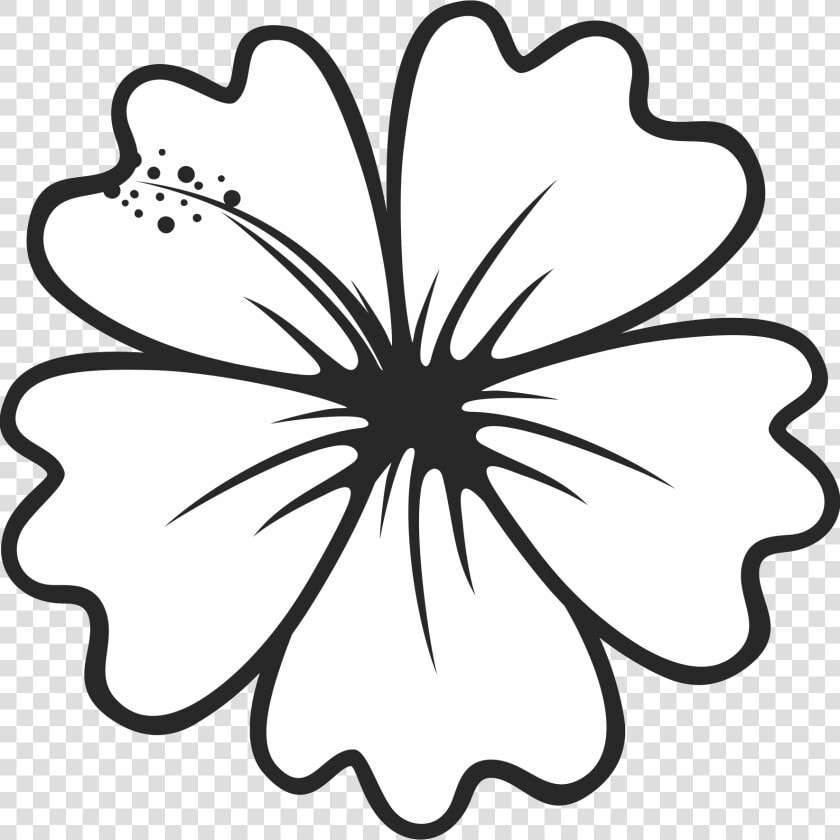 Transparent Hibiscus Border Png   Outline Hibiscus Clipart Black And White  Png DownloadTransparent PNG