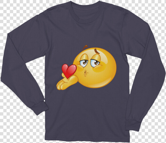 Unisex Blowing Kiss Emoji Long Sleeve T shirt   1929 T Shirt  HD Png DownloadTransparent PNG