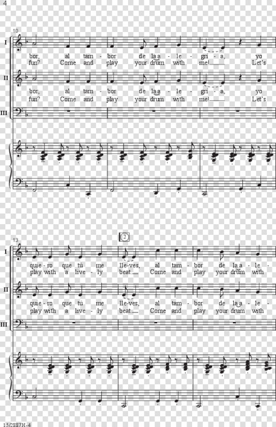 Al Tambor Sheet Music  HD Png DownloadTransparent PNG