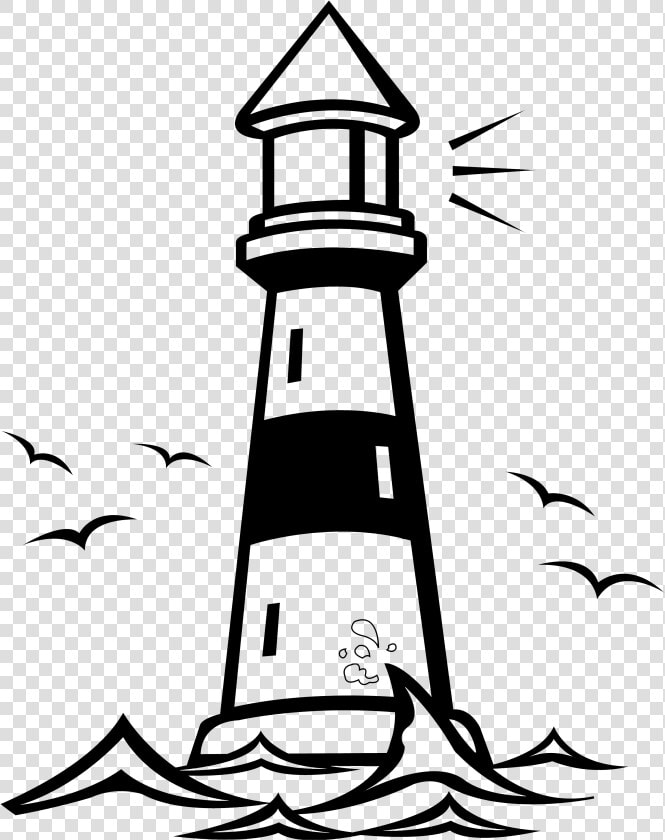 Cliff Clipart Lighthouse   Light House Clip Art Black And White  HD Png DownloadTransparent PNG