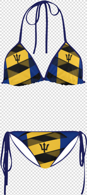 The Flag Of Barbados Custom Bikini Swimsuit   Pentagram Bikini  HD Png DownloadTransparent PNG