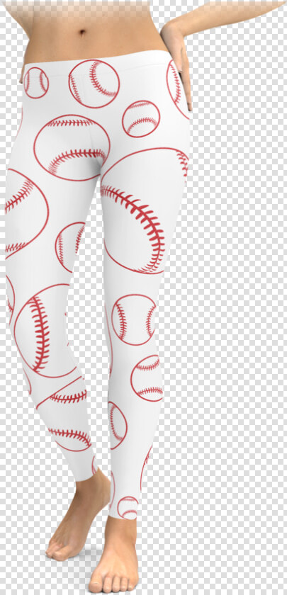 White Large Baseball Outline Leggings   Leggings  HD Png DownloadTransparent PNG