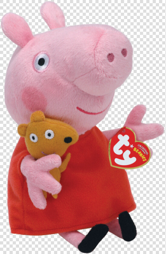 Peppa Pig Red Dress Regular Beanie Babies Title Peppa   Ty Peppa Pig Plush  HD Png DownloadTransparent PNG