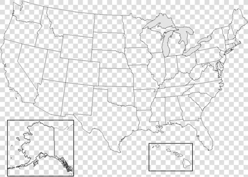 Blank Map Of The United States Labeled   United States Map No Names  HD Png DownloadTransparent PNG