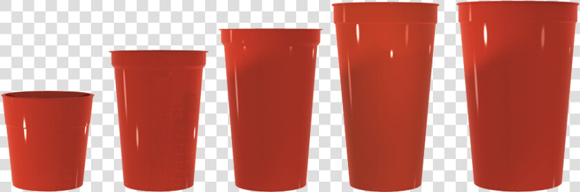 All Cups Red Ps Sizes Lineup Red   Different Size Plastic Cups  HD Png DownloadTransparent PNG