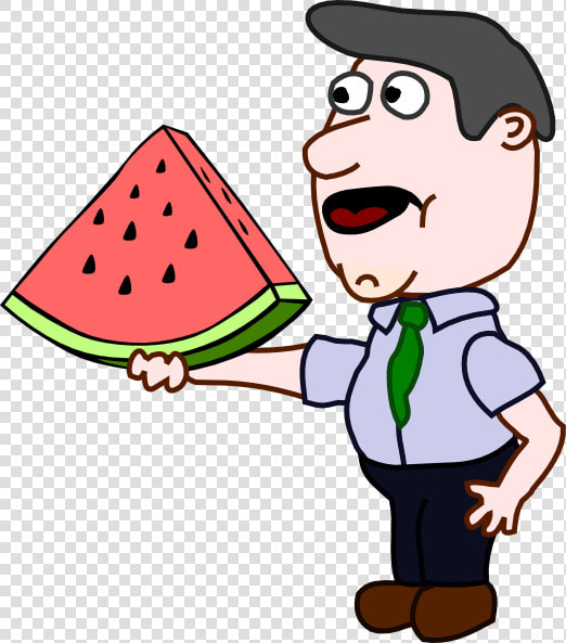 Man Holding A Watermelon Slice Svg Clip Arts   Man Holding A Bone  HD Png DownloadTransparent PNG