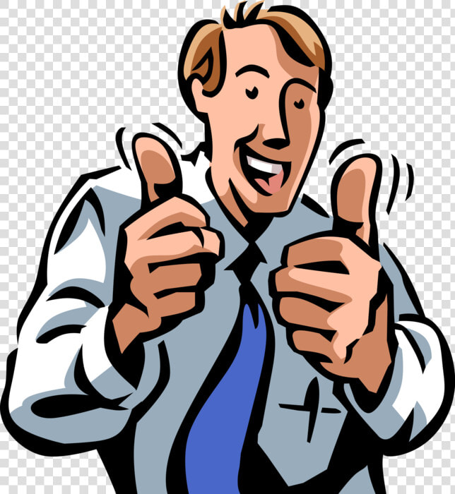 Vector Illustration Of Businessman Gives Two Thumbs  HD Png DownloadTransparent PNG