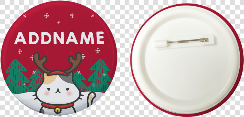 Xmas Cute Cat With Reindeer Antlers Red Addname Button   Christmas Day  HD Png DownloadTransparent PNG