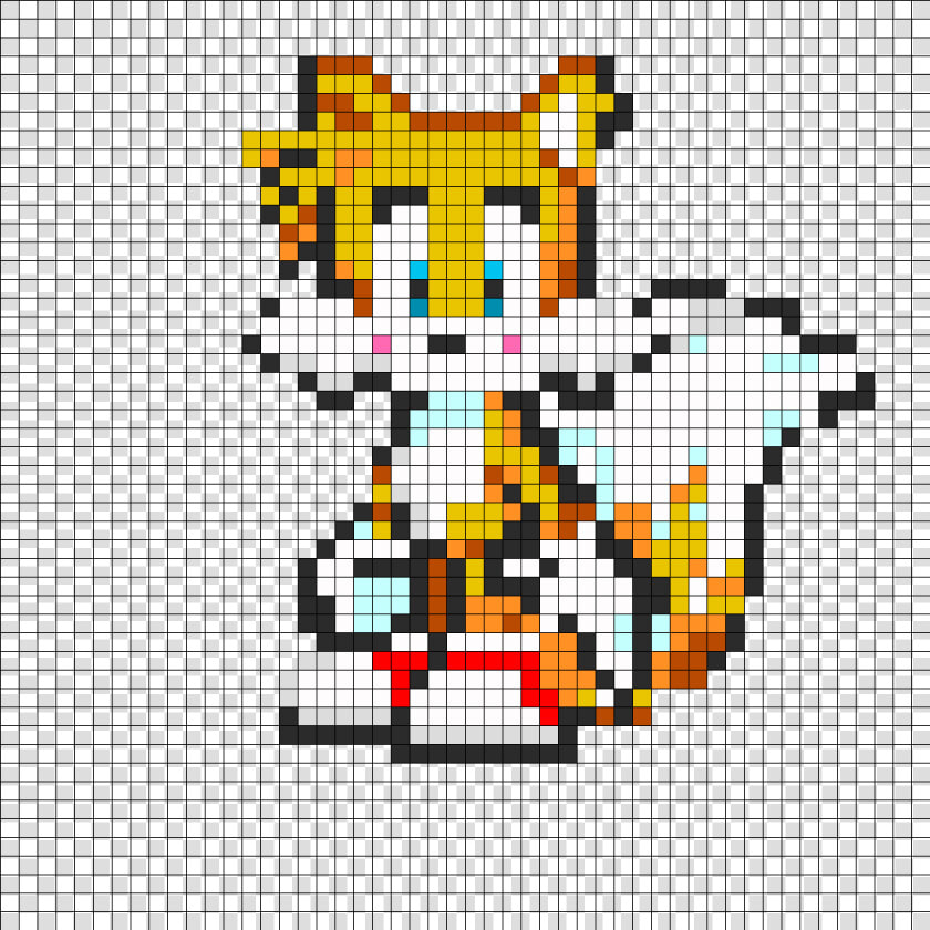 Tails Perler Bead Pattern   Bead Sprite   Cross stitch  HD Png DownloadTransparent PNG