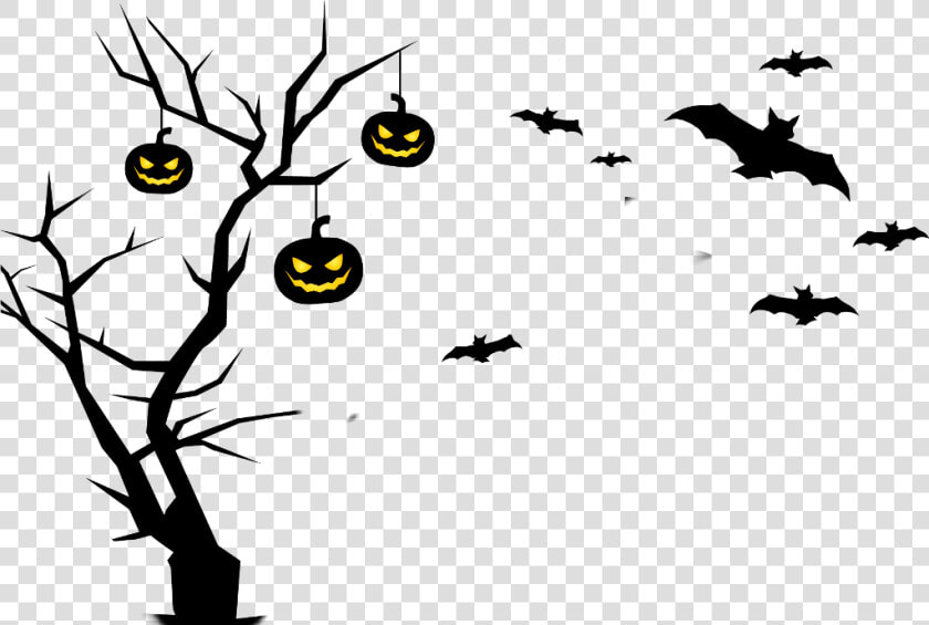  ftestickers  halloween  pumpkin  bats  tree  bat  happy   Cemetery Clipart  HD Png DownloadTransparent PNG