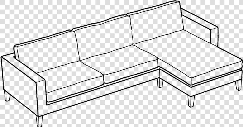 Shoreditch Sofa  amp  Chaise  Right   L Shaped Sofa Outline  HD Png DownloadTransparent PNG