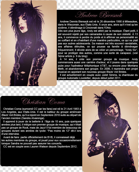 Black Veil Brides   Black Veil Brides Christian Coma  HD Png DownloadTransparent PNG