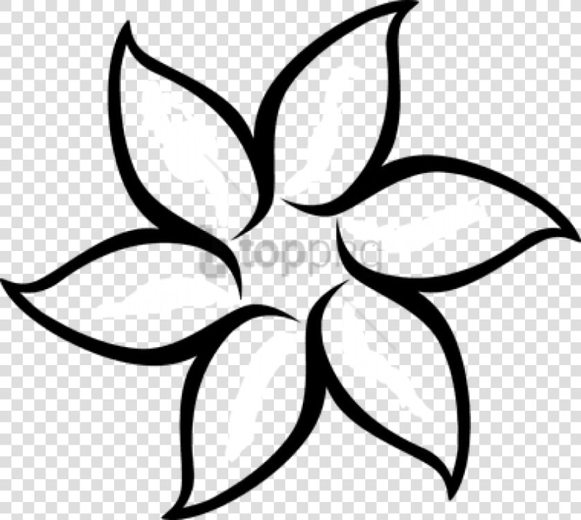 Free Png Floral Flower White Daffodil Daisy Tulip D   Simple Flower Outline  Transparent PngTransparent PNG