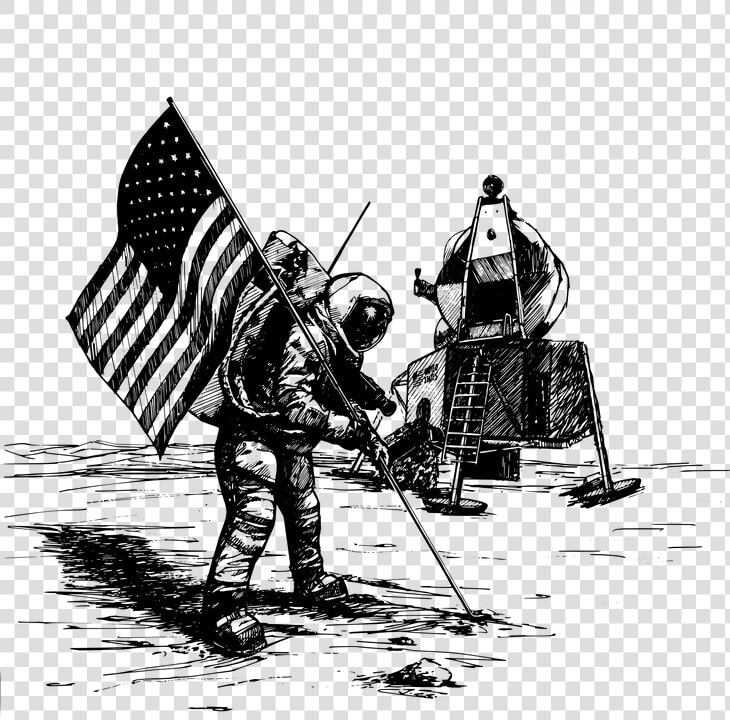 Neil Armstrong On The Moon Drawing  HD Png DownloadTransparent PNG