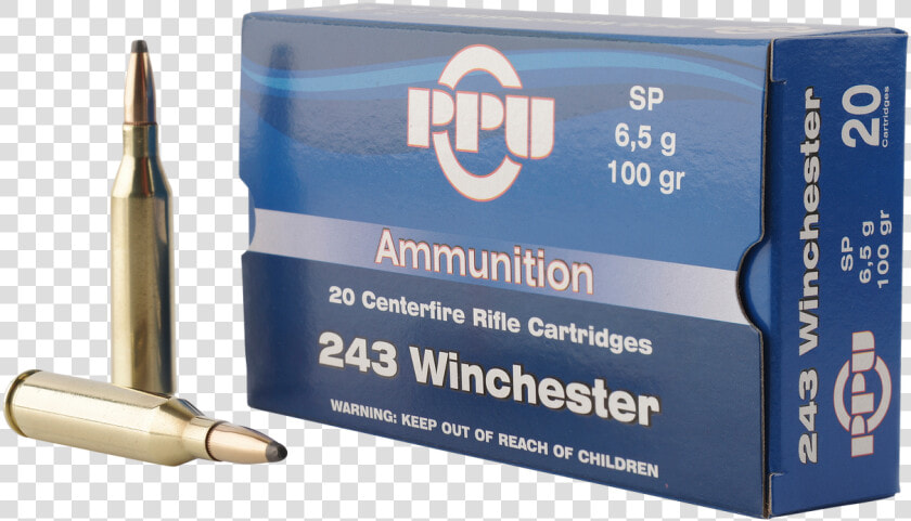 Prvi Ppu 243 Win Ammunition Pp2432 100 Grain Soft Point   Prvi Partizan  HD Png DownloadTransparent PNG