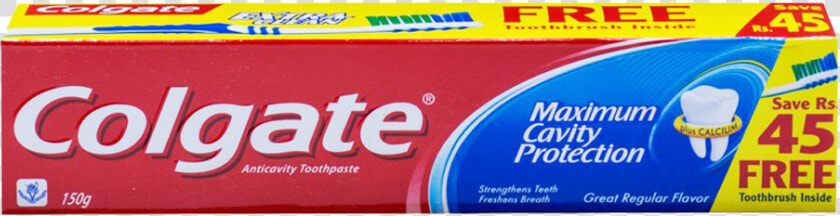 Colgate Tooth Paste Maximum Cavity Protection 150 Gm   Colgate  HD Png DownloadTransparent PNG