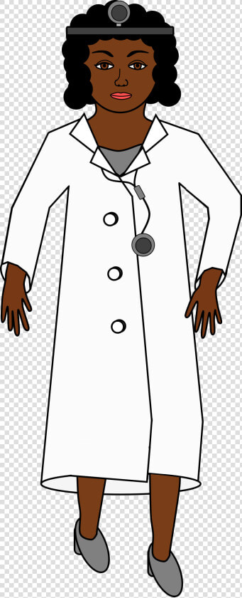 Doctor With Head Mirror And Stethoscope Clip Arts   Black Woman Scientist Cartoon  HD Png DownloadTransparent PNG